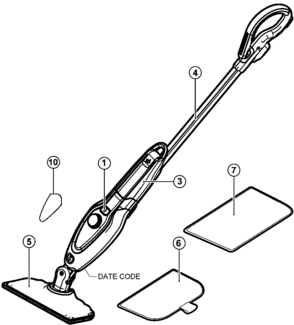 Part Location Diagram of 90585868 DeWALT PAD, MICROFIBRE, STEAM MOP